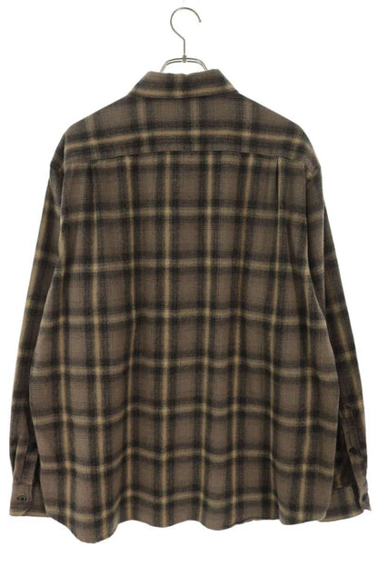 uniform experiment 25AW Brushed Check Long Sleeve Shirt Brown Size M