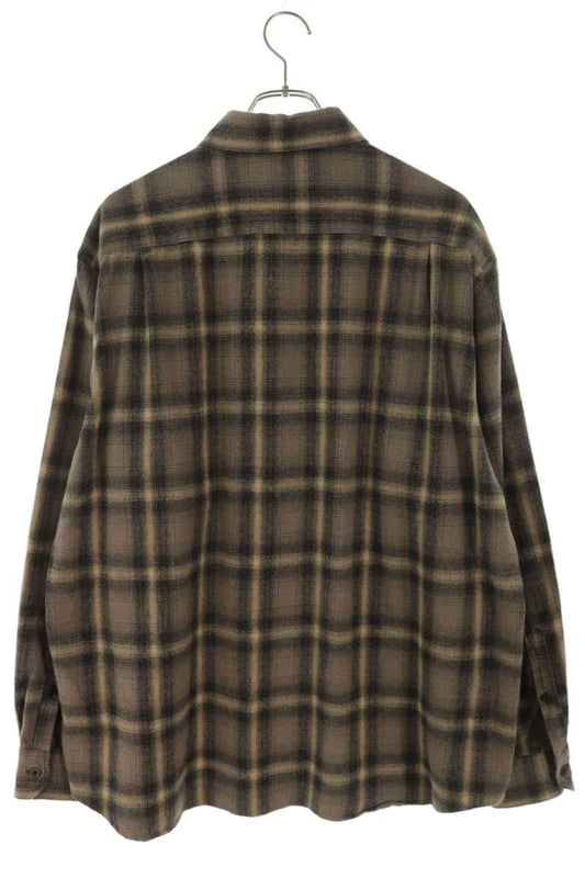 uniform experiment 25AW Brushed Check Long Sleeve Shirt Brown Size M