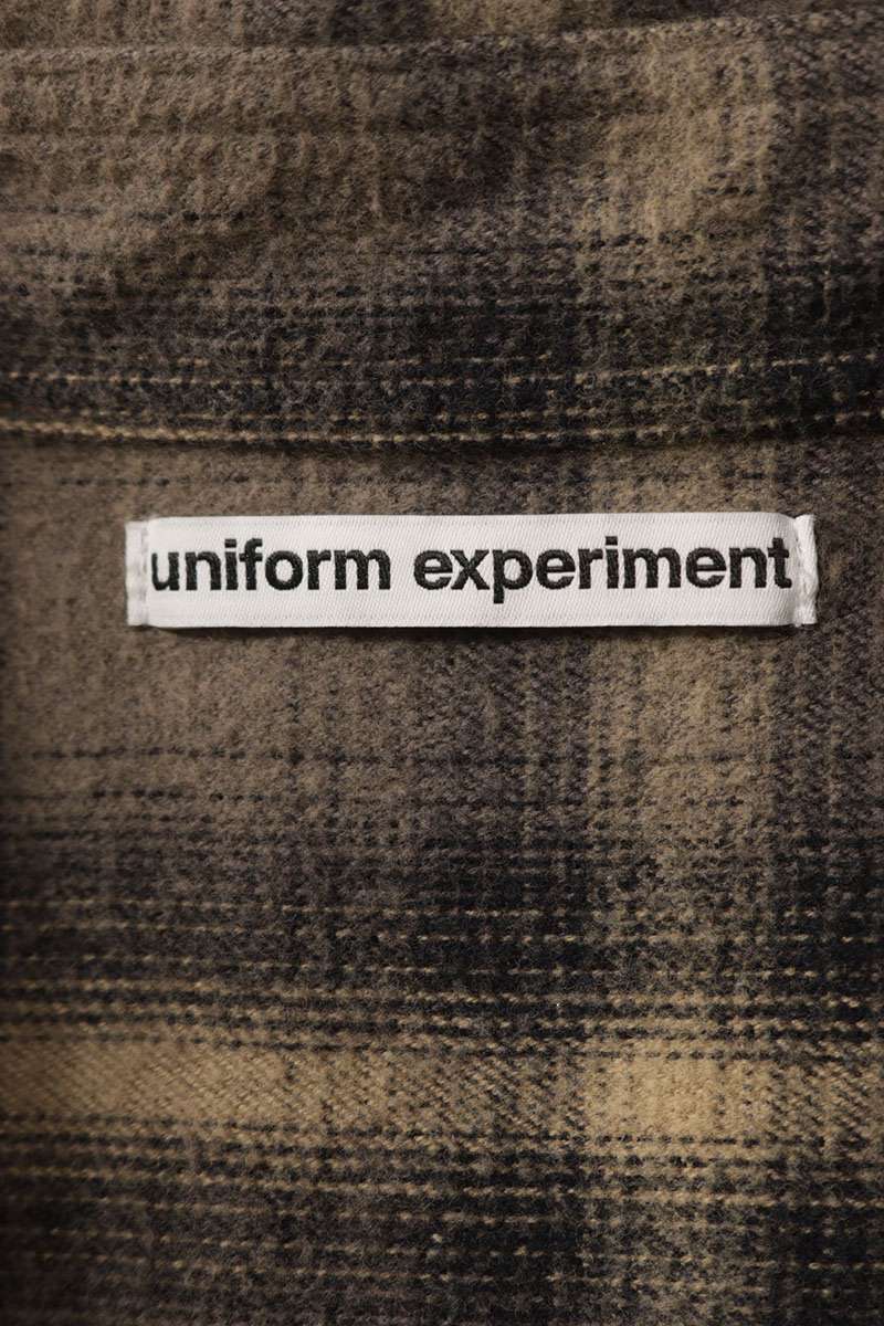 uniform experiment 25AW Brushed Check Long Sleeve Shirt Brown Size M