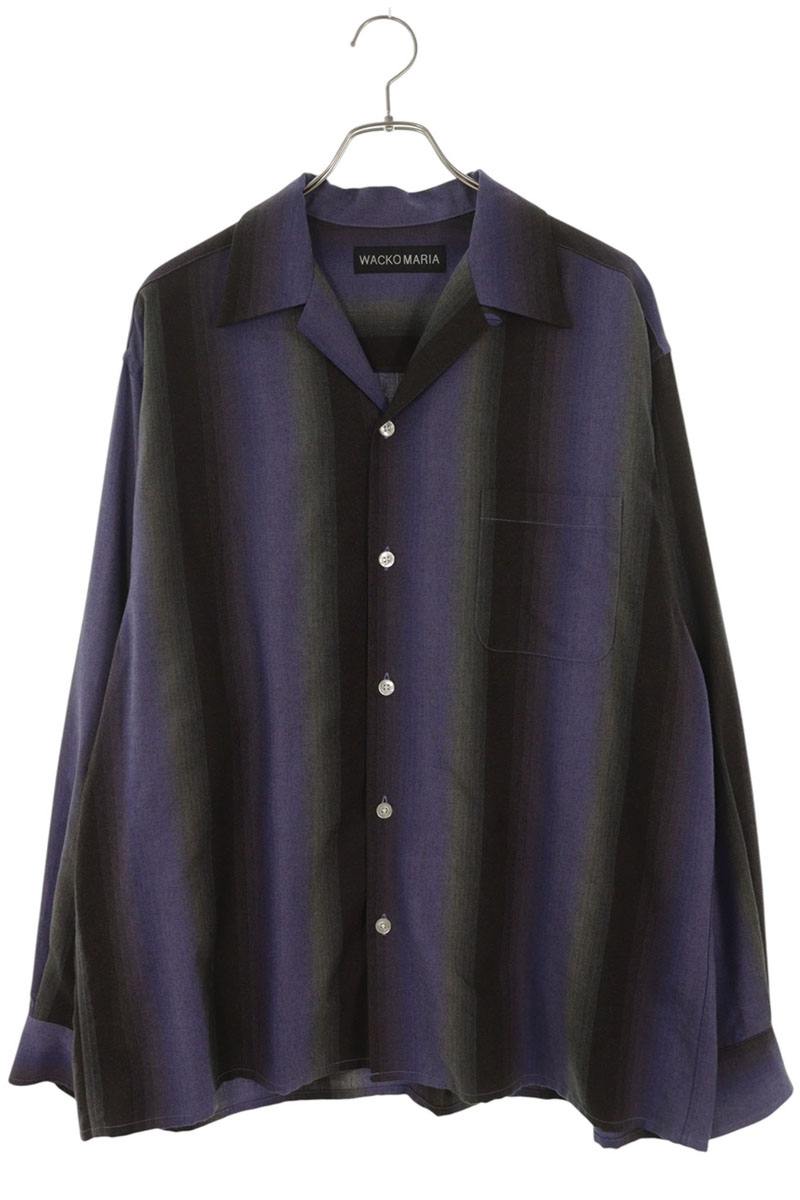 WACKO MARIA Ombre Stripe OC Rayon Shirt Purple Size XL