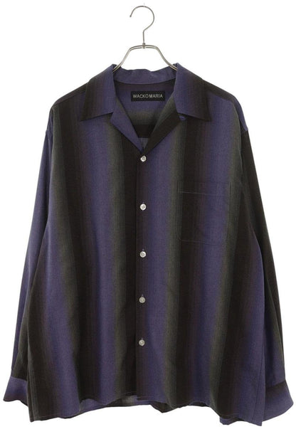WACKO MARIA Ombre Stripe OC Rayon Shirt Purple Size XL