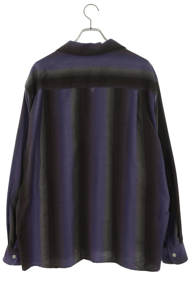 WACKO MARIA Ombre Stripe OC Rayon Shirt Purple Size XL