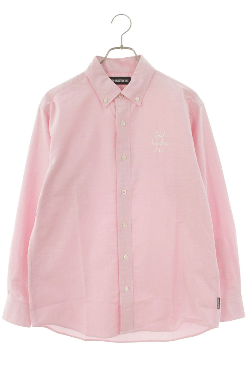 GOD SELECTION XXX Logo Embroidered Oxford Long Sleeve Shirt Size S