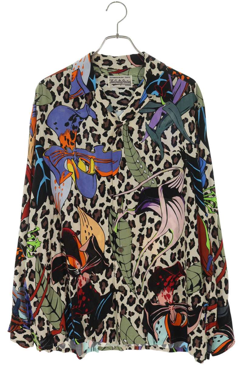 WACKO MARIA Floral Print Rayon Long Sleeve Shirt Multi Size L
