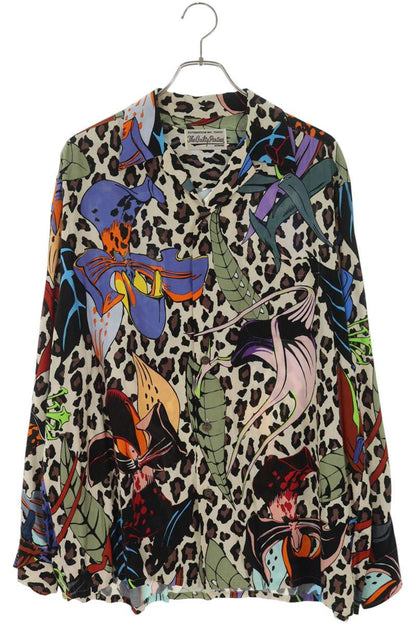 WACKO MARIA Floral Print Rayon Long Sleeve Shirt Multi Size L