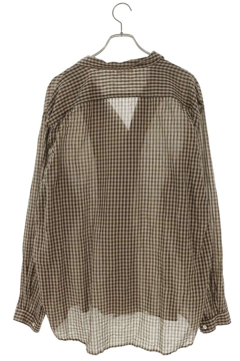 AURALEE 25SS Cotton Check Pullover Shirt Brown Size XXL