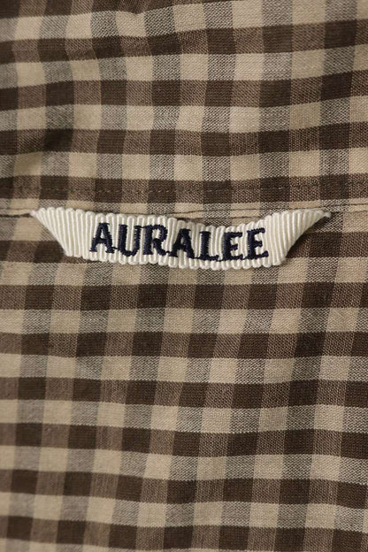 AURALEE 25SS Cotton Check Pullover Shirt Brown Size XXL
