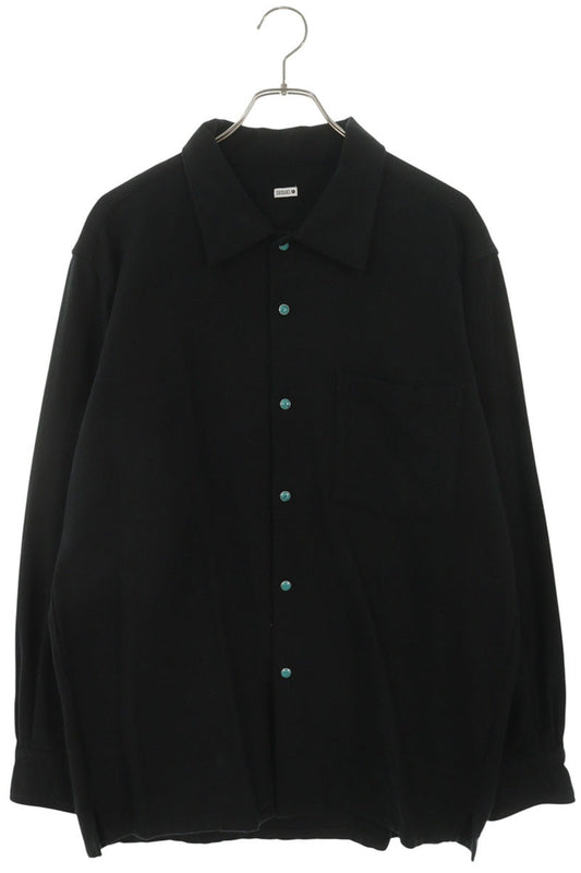 SEQUEL Cotton Long Sleeve Shirt Black Blue Size L