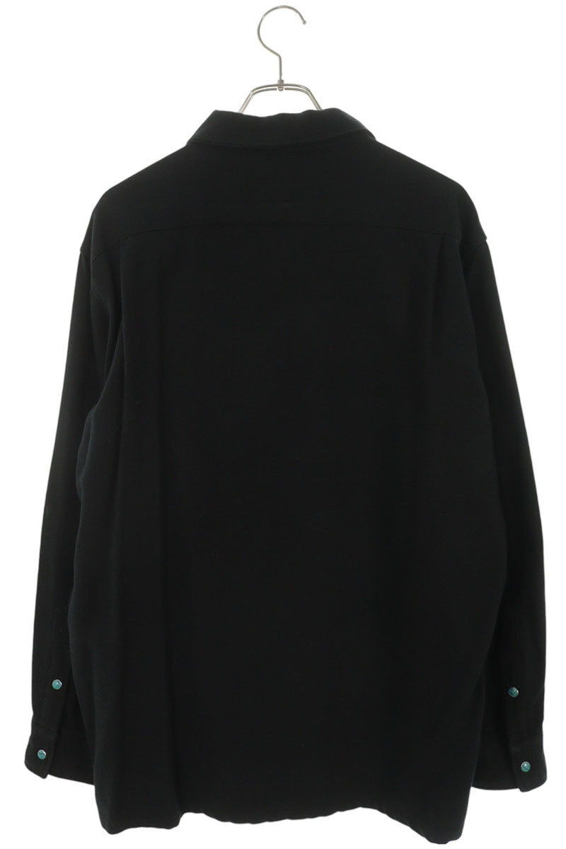 SEQUEL Cotton Long Sleeve Shirt Black Blue Size L