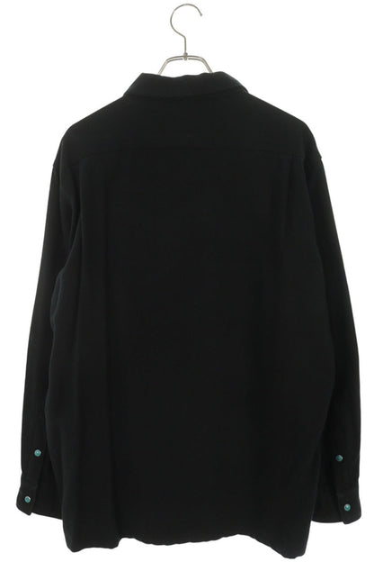 SEQUEL Cotton Long Sleeve Shirt Black Blue Size L