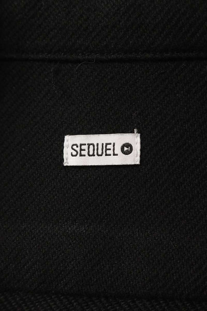 SEQUEL Cotton Long Sleeve Shirt Black Blue Size L