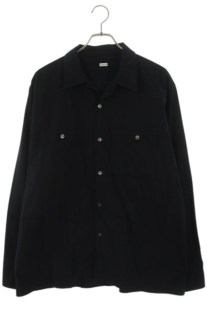 SEQUEL Open Collar Cotton Long Sleeve Shirt Black Size L