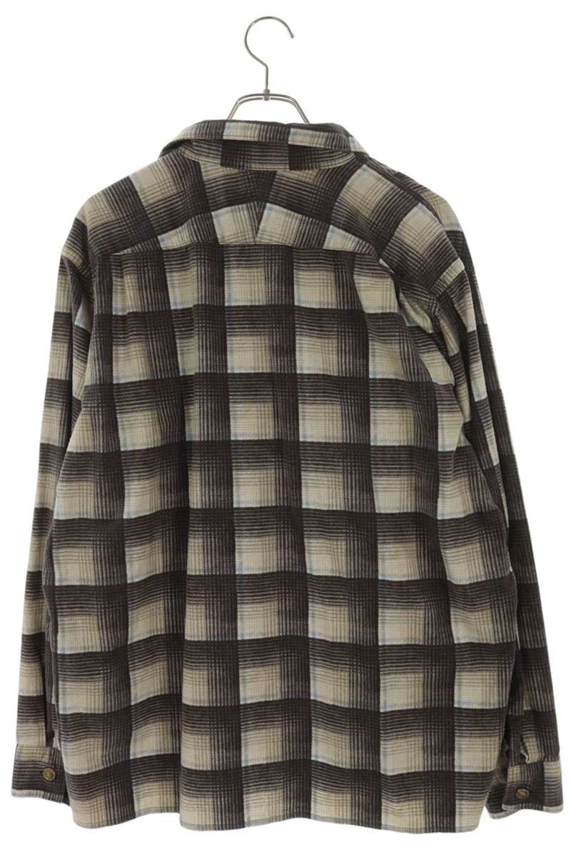 SEQUEL 25AW Logo Print Check Long Sleeve Shirt Charcoal Gray Size L