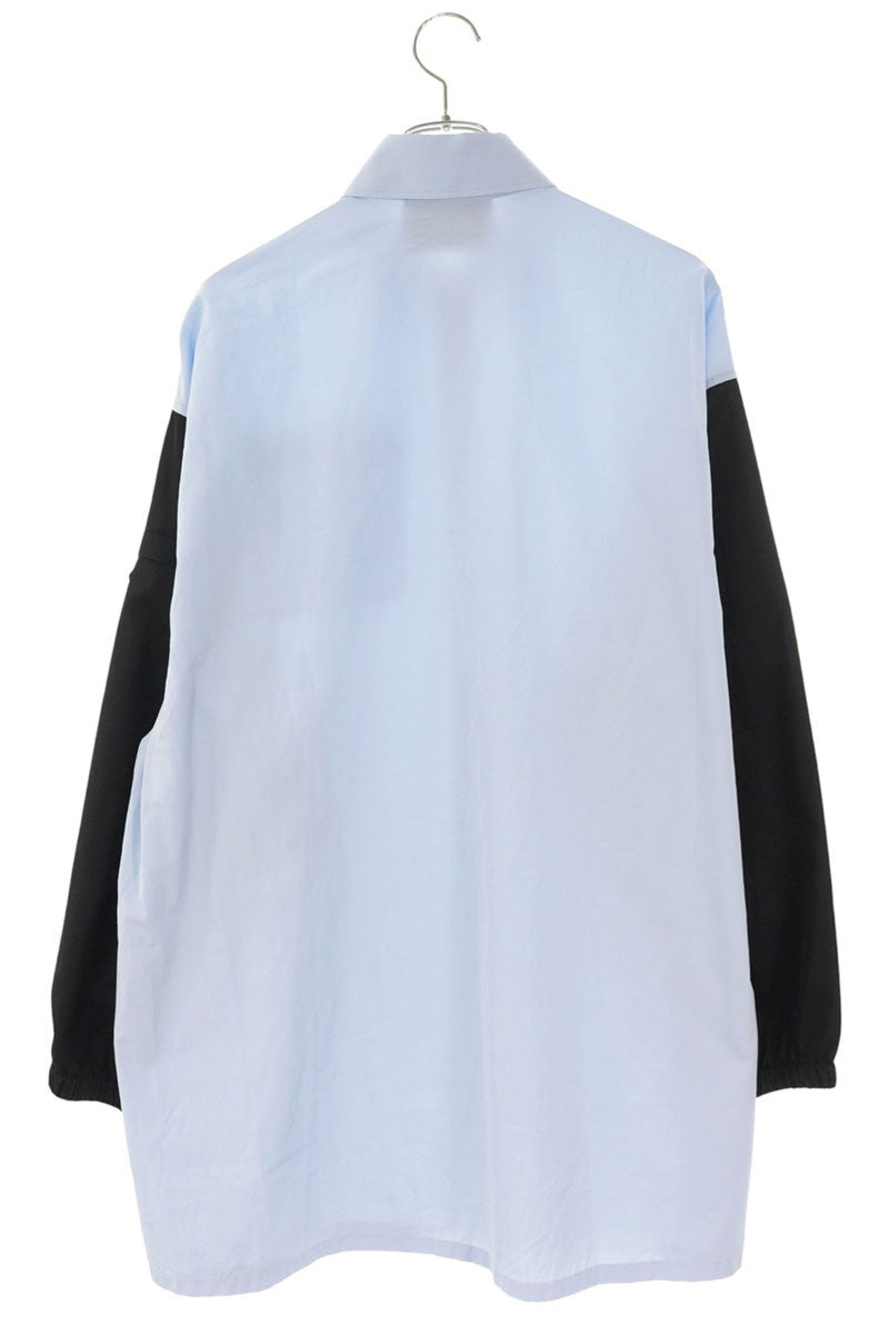 PRADA RE-NYLON Triangle Plate Long Sleeve Shirt Light Blue Size XXS