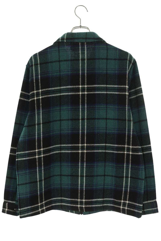 STUSSY HEAVY WOOLPLAID Long Sleeve SHIRT Green Size M