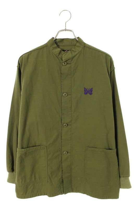 Needles Khaki Logo Military Long Sleeve Shirt Size XS