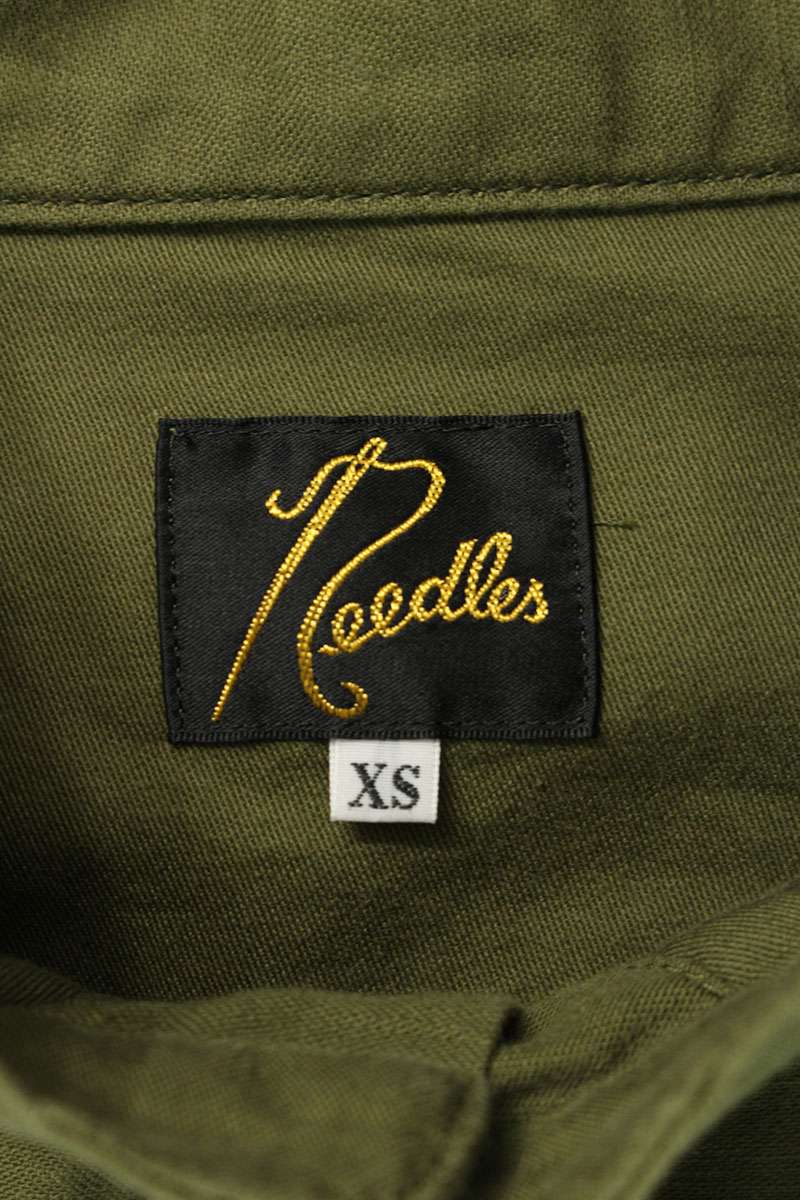 Needles Khaki Logo Military Long Sleeve Shirt Size XS