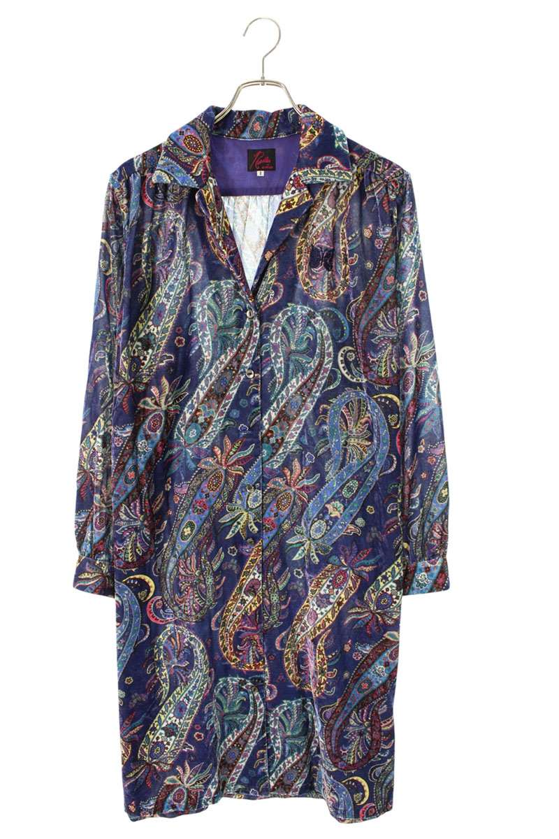 Needles Purple Paisley Velour Long Shirt Size M