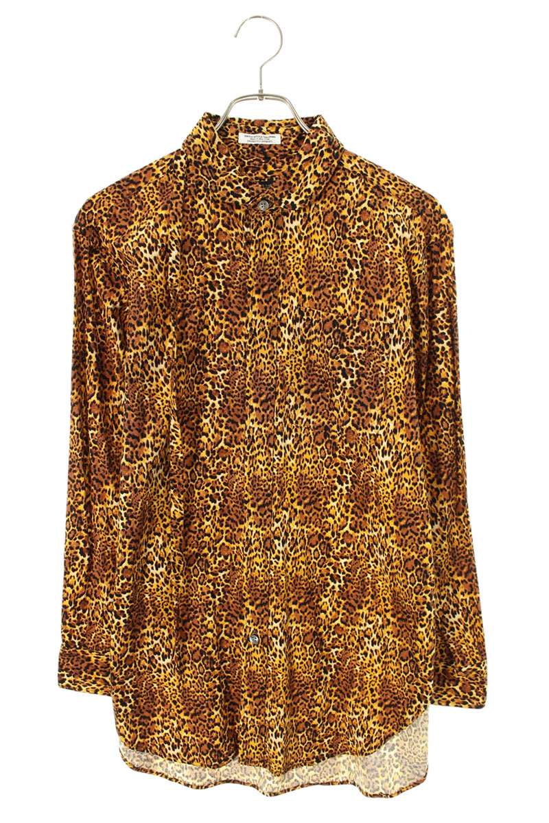 Engineered Garments Ribbon Leopard Long Sleeve Shirt Yellow Size XS