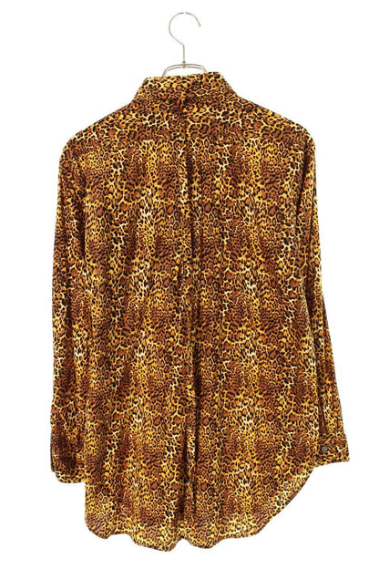 Engineered Garments Ribbon Leopard Long Sleeve Shirt Yellow Size XS