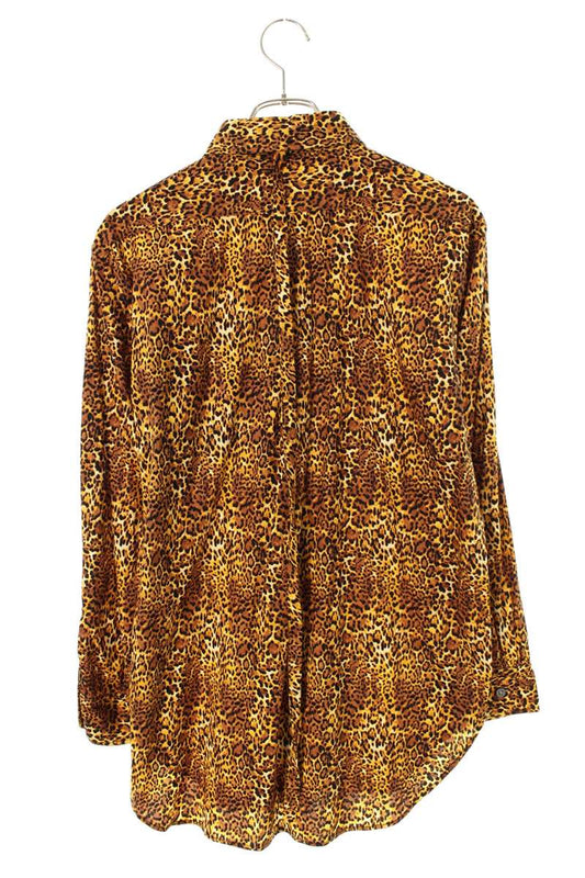 Engineered Garments Ribbon Leopard Long Sleeve Shirt Yellow Size XS