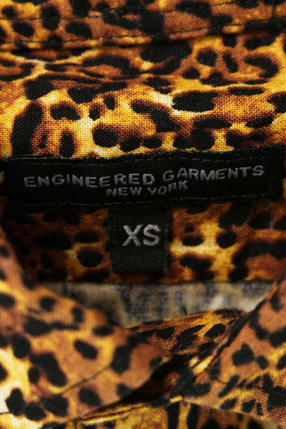 Engineered Garments Ribbon Leopard Long Sleeve Shirt Yellow Size XS