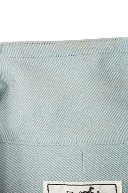 HERMES Zip Detail Wool Blend Long Sleeve Shirt Light Blue Size S