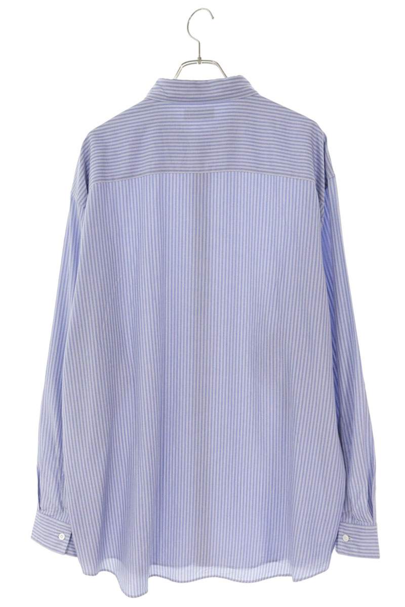 BALENCIAGA Light Blue Stripe Fluid Lyocell Long Sleeve Shirt Size XXS