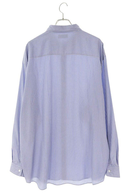 BALENCIAGA Light Blue Stripe Fluid Lyocell Long Sleeve Shirt Size XXS