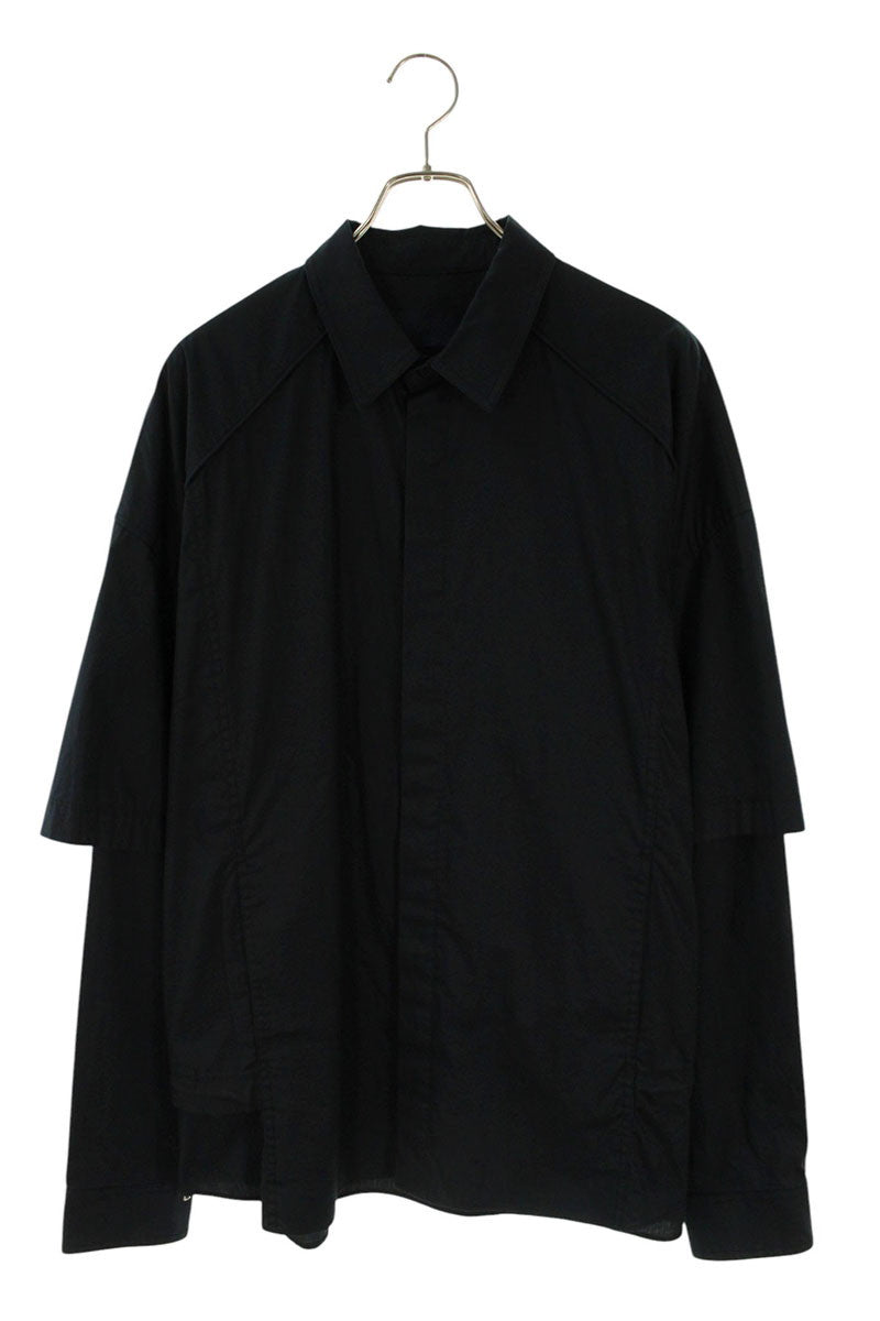 JUNG Side Zip Cotton Long Sleeve Shirt Black Size M