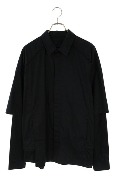 JUNG Side Zip Cotton Long Sleeve Shirt Black Size M