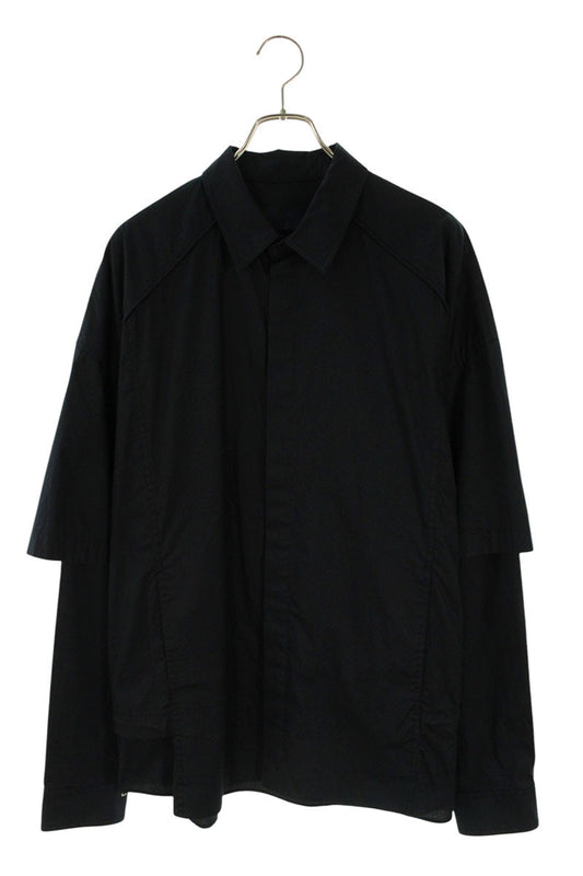 JUNG Side Zip Cotton Long Sleeve Shirt Black Size M