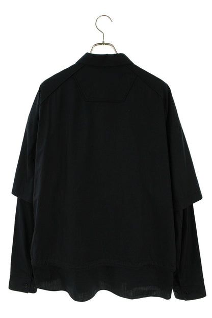 JUNG Side Zip Cotton Long Sleeve Shirt Black Size M
