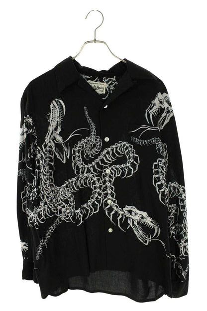 WACKO MARIA Hawaiian Lyocell Long Sleeve Shirt Black Size M