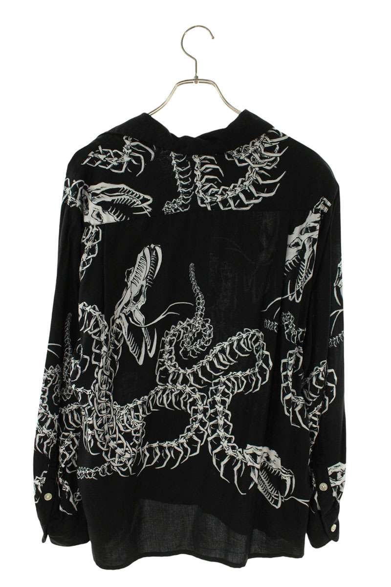 WACKO MARIA Hawaiian Lyocell Long Sleeve Shirt Black Size M
