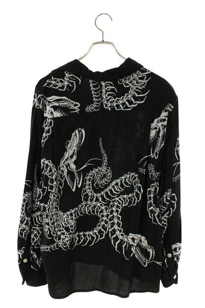 WACKO MARIA Hawaiian Lyocell Long Sleeve Shirt Black Size M