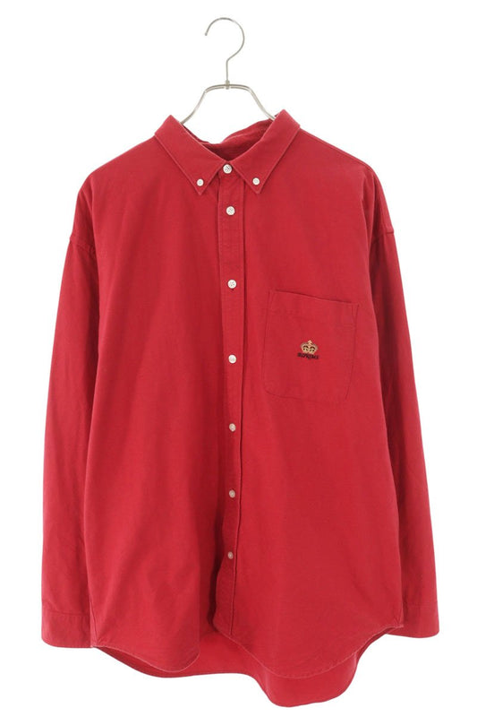 SUPREME 25AW Loose Fit Flannel Oxford Shirt Red Size L