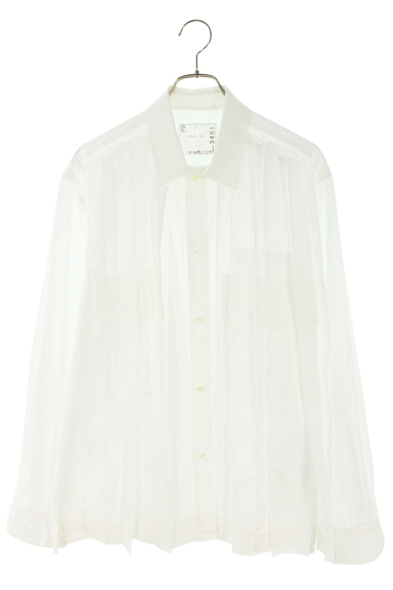 Sacai 24AW Docking Cotton Poplin Long Sleeve Shirt Size L