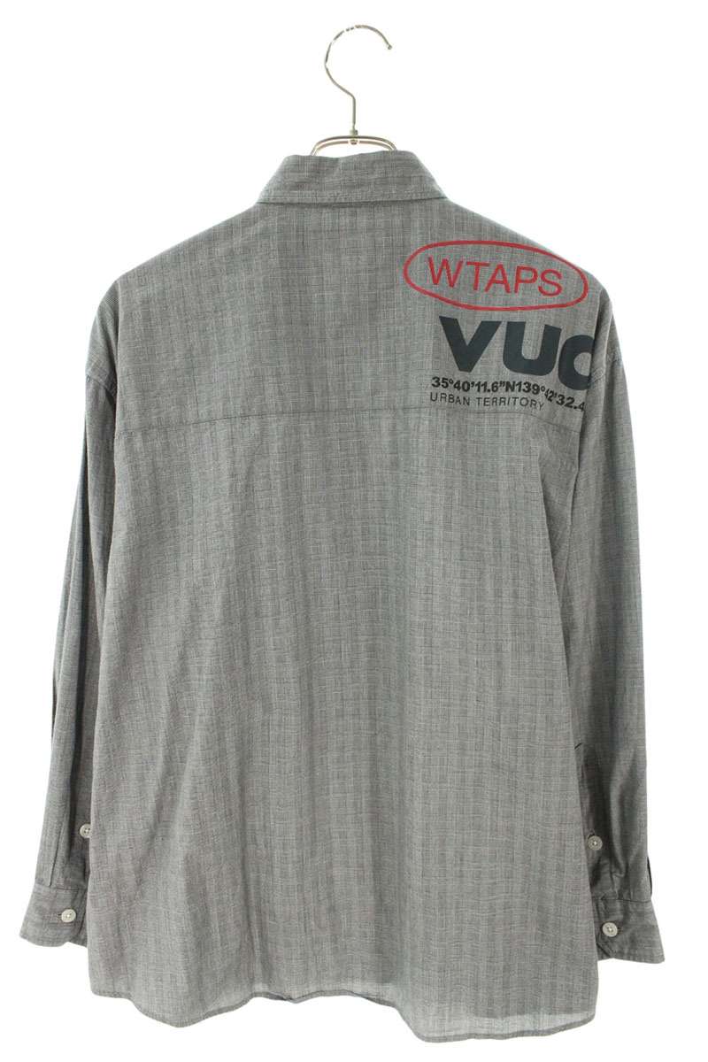 WTAPS 23AW Glen Check Button Down Long Sleeve Shirt Gray Size S