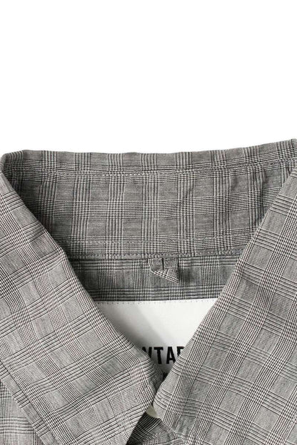 WTAPS 23AW Glen Check Button Down Long Sleeve Shirt Gray Size S