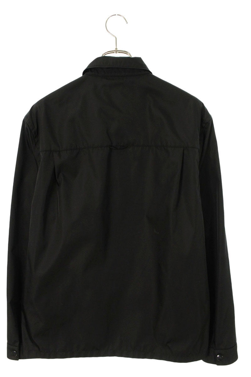 PRADA RE NYLON Triangle Plate Long Sleeve Shirt Black Size M