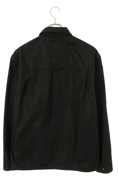 PRADA RE NYLON Triangle Plate Long Sleeve Shirt Black Size M