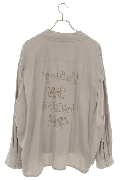 MIHARAYASUHIRO Rayon Embroidered Long Sleeve Shirt Beige Size S