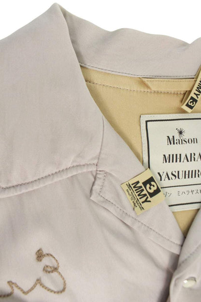 MIHARAYASUHIRO Rayon Embroidered Long Sleeve Shirt Beige Size S