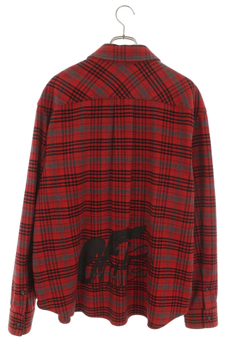 OFF-WHITE Plaid Long Sleeve Shirt Cotton Blend Red Size M