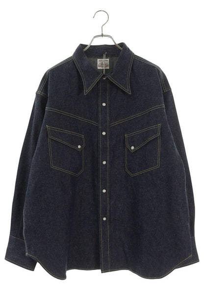 SAINT MICHAEL 26SS x BerBerJin Rigid Denim Long Sleeve Shirt Size XL