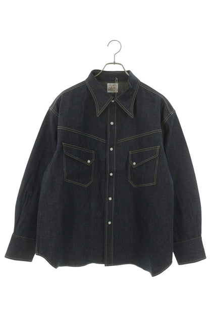 SAINT MICHAEL 26SS x BerBerJin Rigid Denim Long Sleeve Shirt Size L