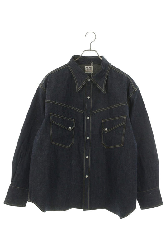 SAINT MICHAEL 26SS x BerBerJin Rigid Denim Long Sleeve Shirt Size L