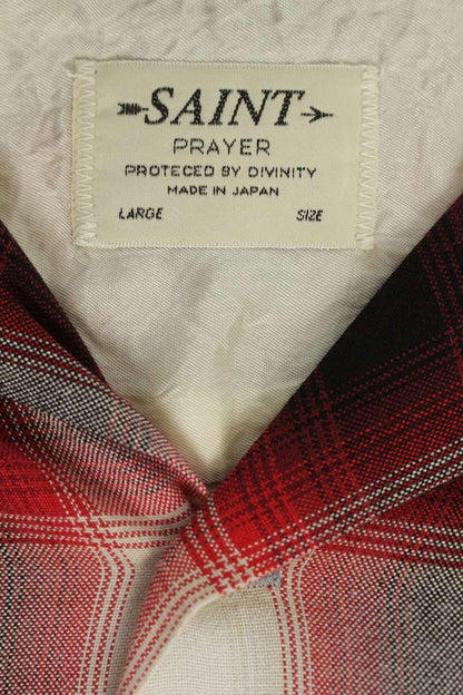SAINT MICHAEL 26SS Ombre Check Rayon Shirt Red Size L