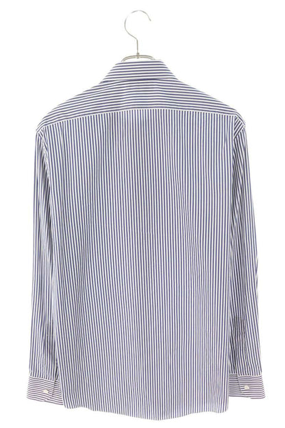 CELINE Cotton Stripe Long Sleeve Shirt Blue/White Size XXL
